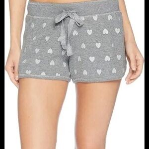PJ Salvage Womans XL Sleep Shorts Wild Heart Print Thermal Lounge Gray RKWHS D40